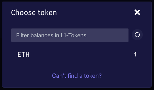 Choose token