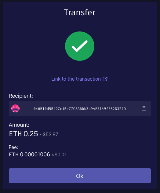Successful transfer