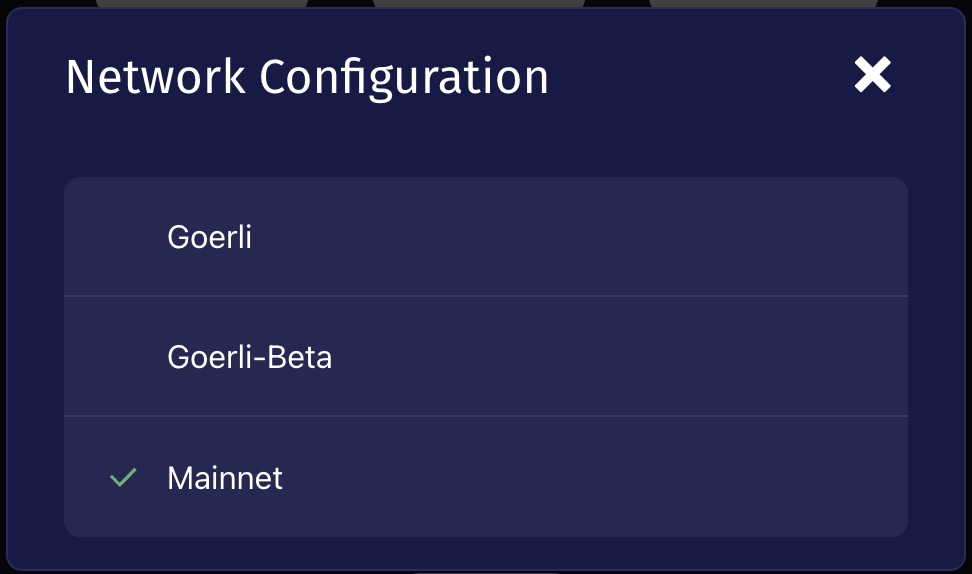 Mainnet Selection